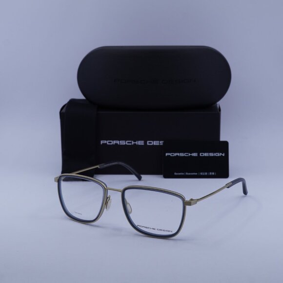 Porsche Design P8365 B Square Eyeglasses - Dark Grey/Gold 53mm - Picture 3 of 10